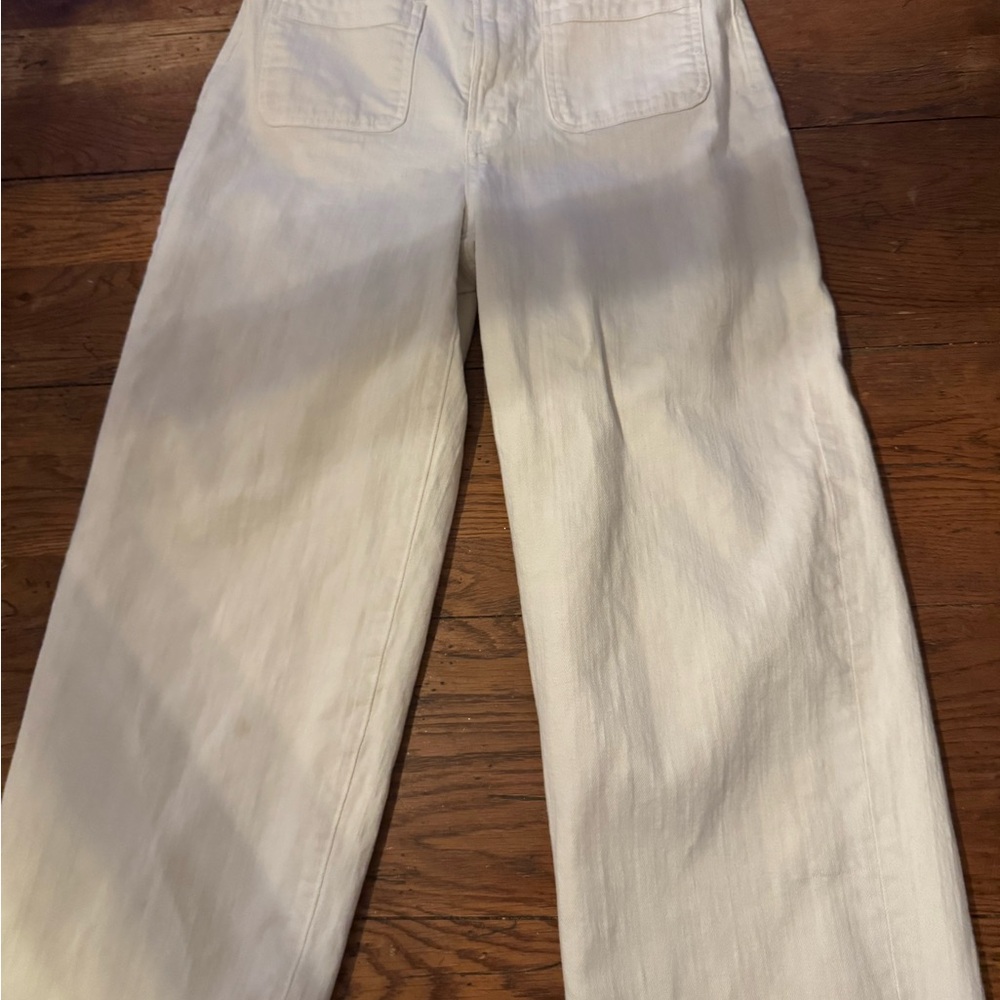 Madewell Women's Wide Leg Cream Jeans
